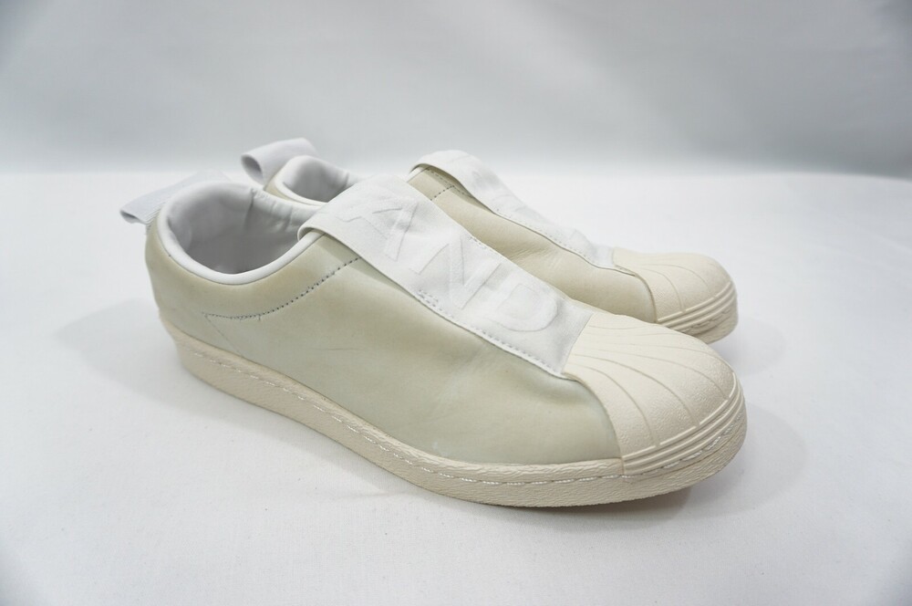 Adidas Originals Used Women 7.5 Superstar BW3S Slip-on CQ2518 Off-White Sneakers